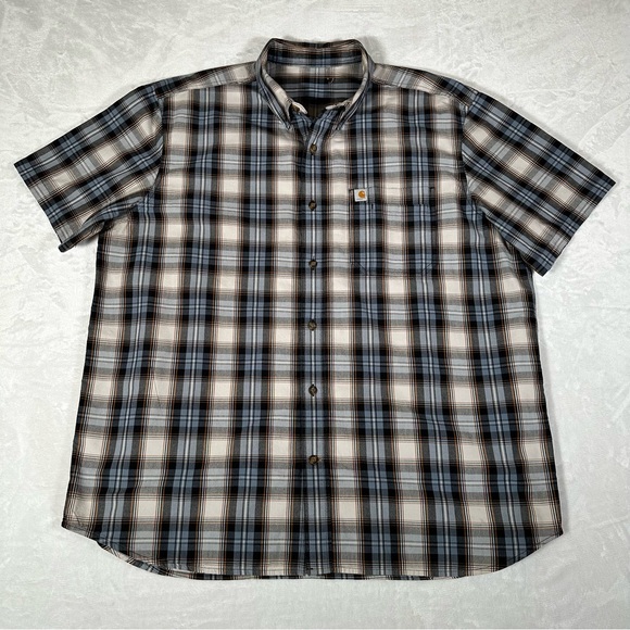 Carhartt Other - Carhartt Shirt Men Size 2XL Plaid Regular Fit Short Sleeve Single Pocket Cotton
